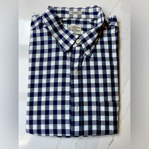 JCrew Men’s Navy Gingham Shirt- Medium